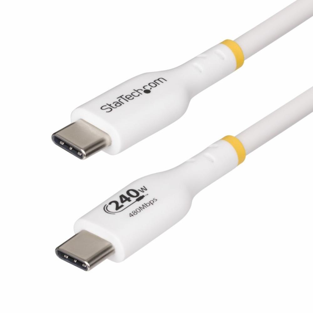 StarTech.com - Cable de Carga para Portátil USB-C de 1m - Cable USB Tipo C USB 2.0 para Portátil - Blanco - Cable con Certificac
