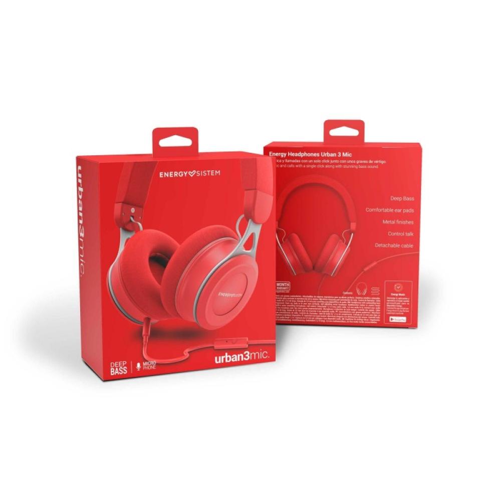 Energy Sistem - Auricular+Mic Urban 3 RojoUrban 3 Auriculares Diadema Conector de 3,5 mm Rojo