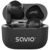 Savio - TWS-02 PRO auricular y casco Auriculares Inalámbrico Dentro de oído Música/uso diario USB Tipo C Bluetooth Negro
