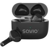 Savio - TWS-02 PRO auricular y casco Auriculares Inalámbrico Dentro de oído Música/uso diario USB Tipo C Bluetooth Negro