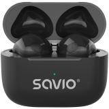 Savio - TWS-02 PRO auricular y casco Auriculares Inalámbrico Dentro de oído Música/uso diario USB Tipo C Bluetooth Negro
