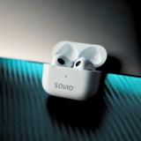 Savio - TWS-01 PRO auricular y casco Auriculares Inalámbrico Dentro de oído Música/uso diario Bluetooth Blanco