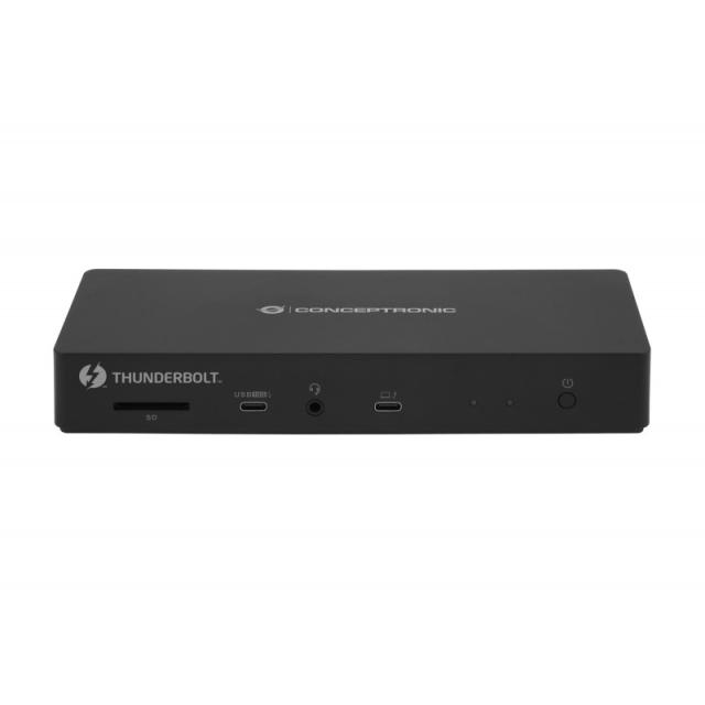 Conceptronic - DONN30B base para portátil y replicador de puertos Alámbrico Thunderbolt 4 Negro