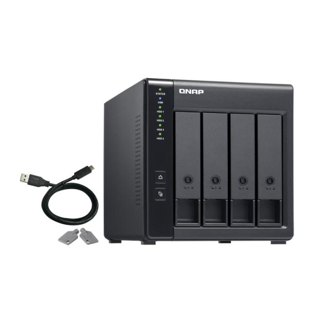 QNAP - TR-004 caja para disco duro externo Carcasa de disco duro/SSD Negro 2.5/3.5"