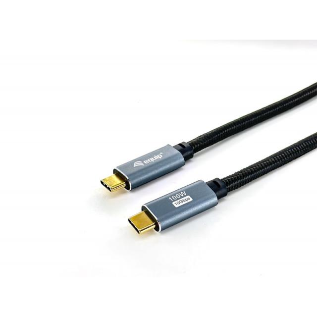 Equip - 128357 Cable USB 3.2 Gen 2 C a C, M/M, 2,0m, PD100W , 4K/60Hz, 10Gbps, Negro