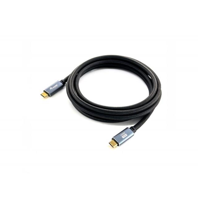 Equip - 128357 Cable USB 3.2 Gen 2 C a C, M/M, 2,0m, PD100W , 4K/60Hz, 10Gbps, Negro