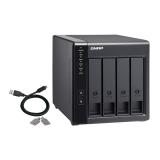 QNAP - TR-004 caja para disco duro externo Carcasa de disco duro/SSD Negro 2.5/3.5"