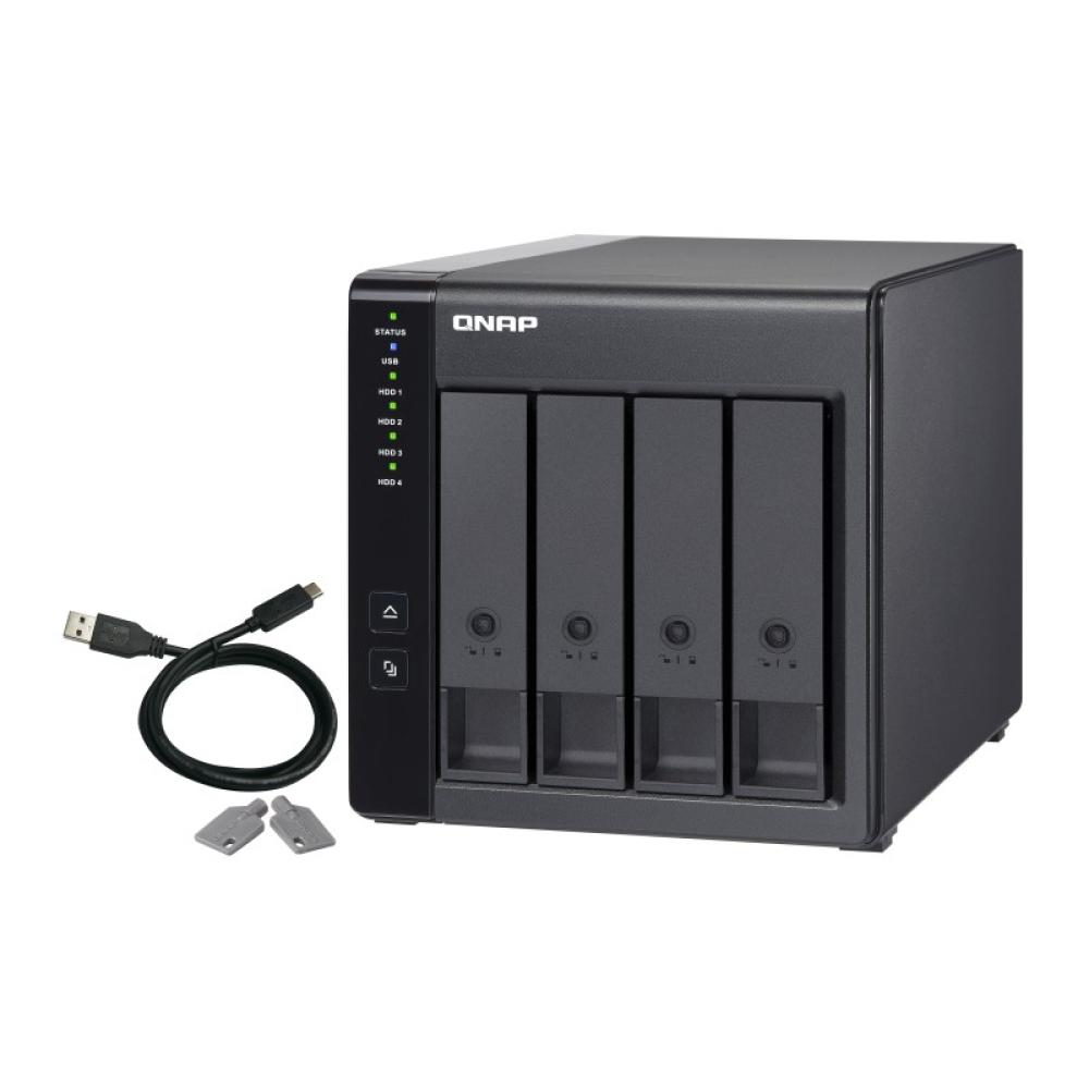 QNAP - TR-004 caja para disco duro externo Carcasa de disco duro/SSD Negro 2.5/3.5"