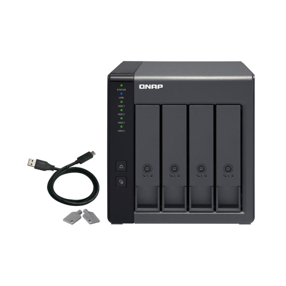 QNAP - TR-004 caja para disco duro externo Carcasa de disco duro/SSD Negro 2.5/3.5"