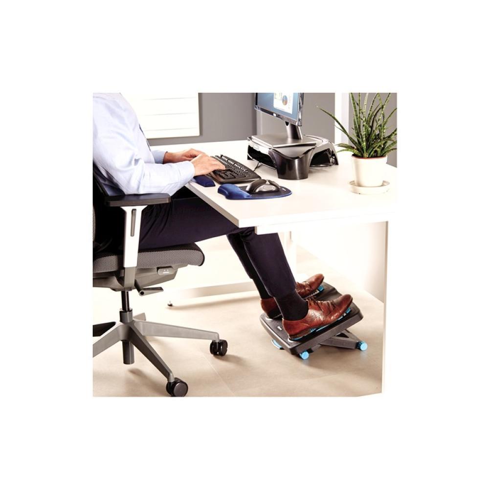 Fellowes - 8068001 soporte para el apoyo de pies Azul, Carbón vegetal, Gris