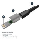 StarTech.com - Cable Resistente USB-A a Lightning de 1 m Negro - Cable de Alimentación y Sincronización USB Tipo A a Lightning c