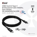 CLUB3D - CAC-1575 cable USB USB4 Gen 2x2 2 m USB C Negro