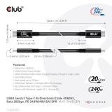 CLUB3D - CAC-1575 cable USB USB4 Gen 2x2 2 m USB C Negro