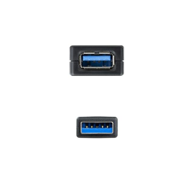 Nanocable - Cable USB 3.0 prolongador con amplificador, tipo A/M-A/H, 5m