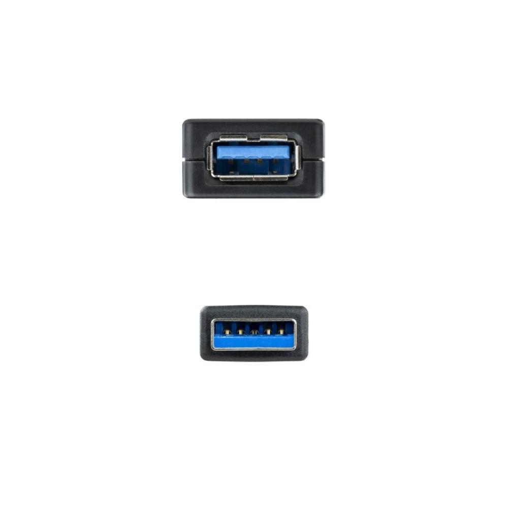 Nanocable - Cable USB 3.0 prolongador con amplificador, tipo A/M-A/H, 5m