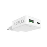 Celly - SLIMTC1C1A45WWH cargador de dispositivo móvil Portátil, Smartphone, Tableta Blanco Corriente alterna Carga rápida Interi