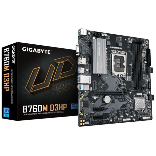 GIGABYTE - B760M D3HP Placa Base - Procesadores Intel Core de 14ª Generación, VRM de 4+1+1 fases, hasta 5600 MHz DDR5, 2xPCIe 4.