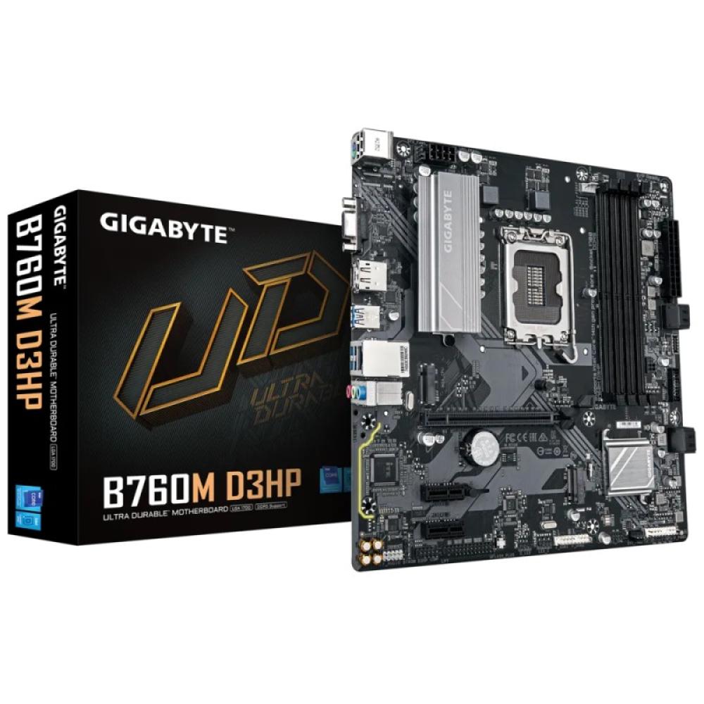 GIGABYTE - B760M D3HP Placa Base - Procesadores Intel Core de 14ª Generación, VRM de 4+1+1 fases, hasta 5600 MHz DDR5, 2xPCIe 4.