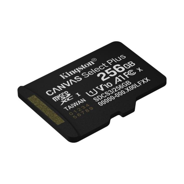 Kingston Technology - 256GB micSDXC Canvas Select Plus Gen3 150R A1 (Adaptador de SD no incluido)