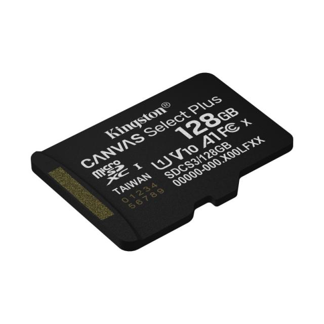 Kingston Technology - 128GB micSDXC Canvas Select Plus Gen3 150R A1 (Adaptador de SD no incluido)