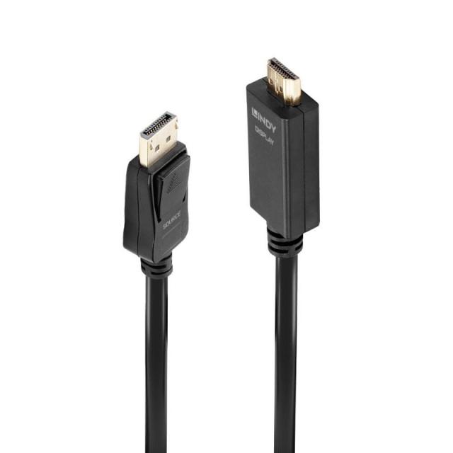 Lindy - 36920 adaptador de cable de vídeo 0,5 m DisplayPort HDMI tipo A (Estándar) Negro