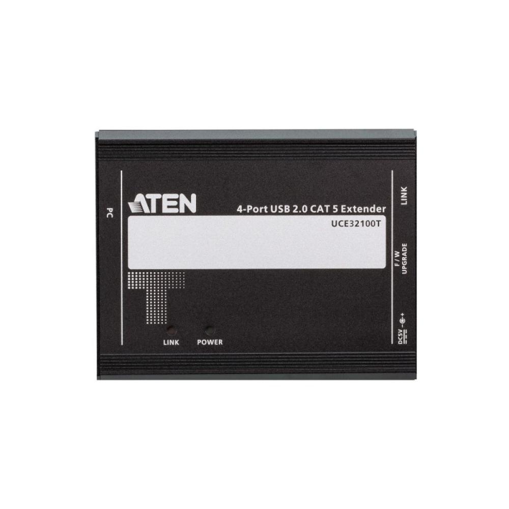 ATEN - Extensor USB 2.0 por Cat 5 con hub de cuatro puertos (hasta 100 m)