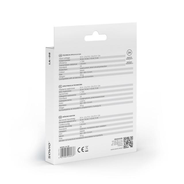 Savio - LA-08 cargador de dispositivo móvil Smartphone Negro USB Exterior