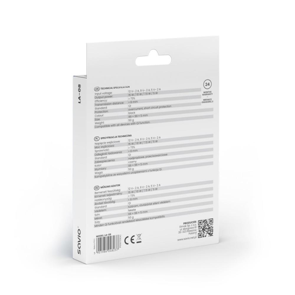 Savio - LA-08 cargador de dispositivo móvil Smartphone Negro USB Exterior