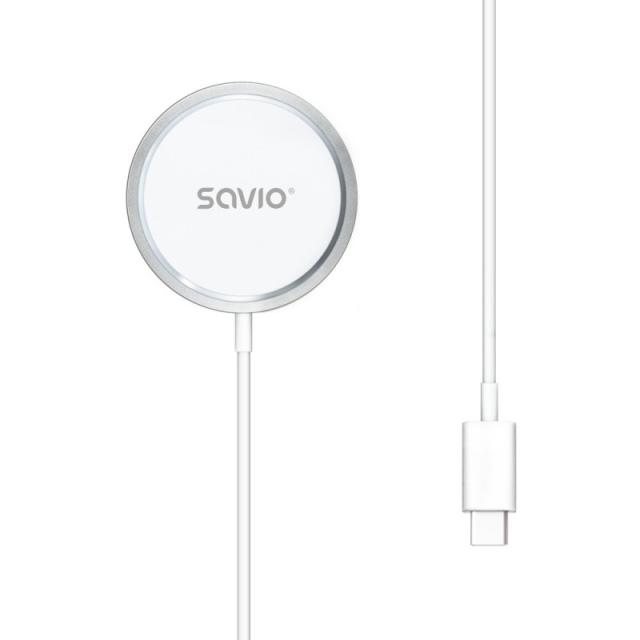 Savio - LA-11 cargador de dispositivo móvil Teléfono móvil, Universal Blanco CC Cargador inalámbrico Interior