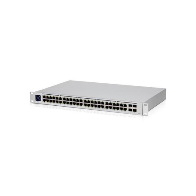 Ubiquiti - UniFi USW-48-POE switch Gestionado L2 Gigabit Ethernet (10/100/1000) Energía sobre Ethernet (PoE) 1U Acero inoxidable