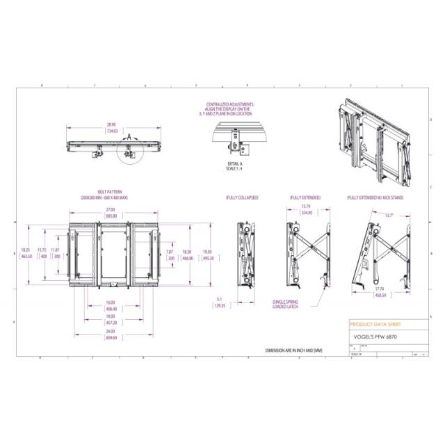 Vogel''s - PFW 6870 165,1 cm (65") Negro