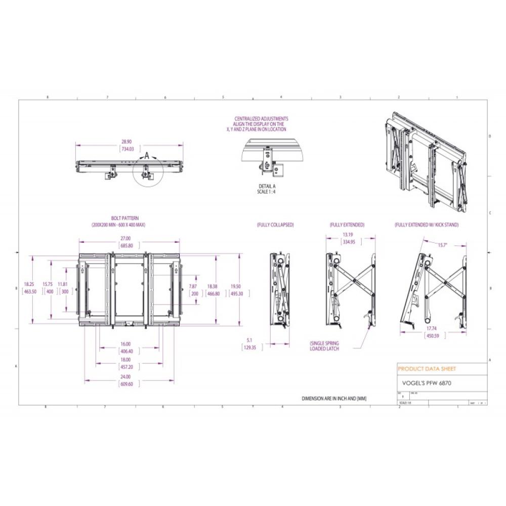 Vogel''s - PFW 6870 165,1 cm (65") Negro