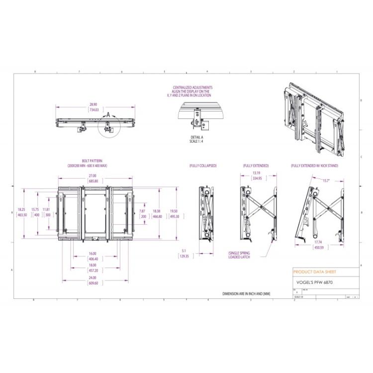 Vogel''s - PFW 6870 165,1 cm (65") Negro