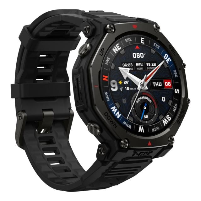 Amazfit - T-Rex 3 Pro 3,81 cm (1.5") AMOLED 48 mm Digital 480 x 480 Pixeles Pantalla táctil Negro Wifi GPS (satélite)