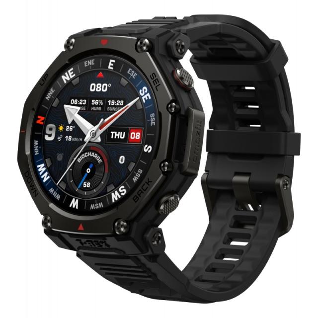 Amazfit - T-Rex 3 Pro 3,81 cm (1.5") AMOLED 48 mm Digital 480 x 480 Pixeles Pantalla táctil Negro Wifi GPS (satélite)