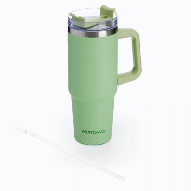 Muitomas - TRAVELMUG900GN taza de viaje 900 ml Verde Acero inoxidable