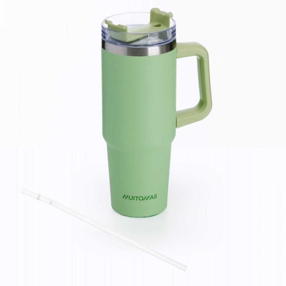 Muitomas - TRAVELMUG900GN taza de viaje 900 ml Verde Acero inoxidable