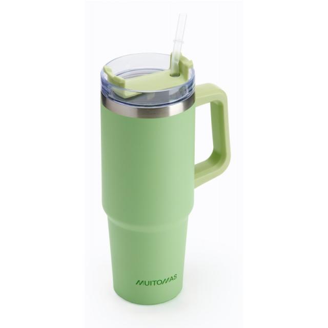 Muitomas - TRAVELMUG900GN taza de viaje 900 ml Verde Acero inoxidable
