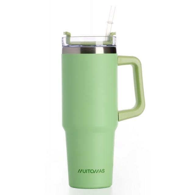 Muitomas - TRAVELMUG900GN taza de viaje 900 ml Verde Acero inoxidable