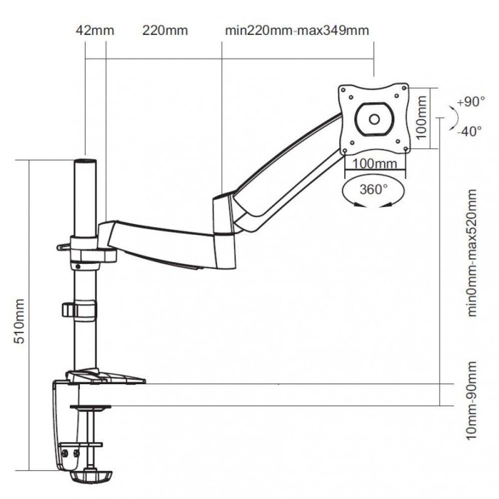 Equip - Soporte de escritorio articulado para monitor de 13"-27 - 65011207201