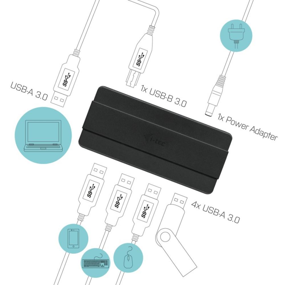 i-tec - USB 3.0 Charging HUB 4 Port + Power Adapter