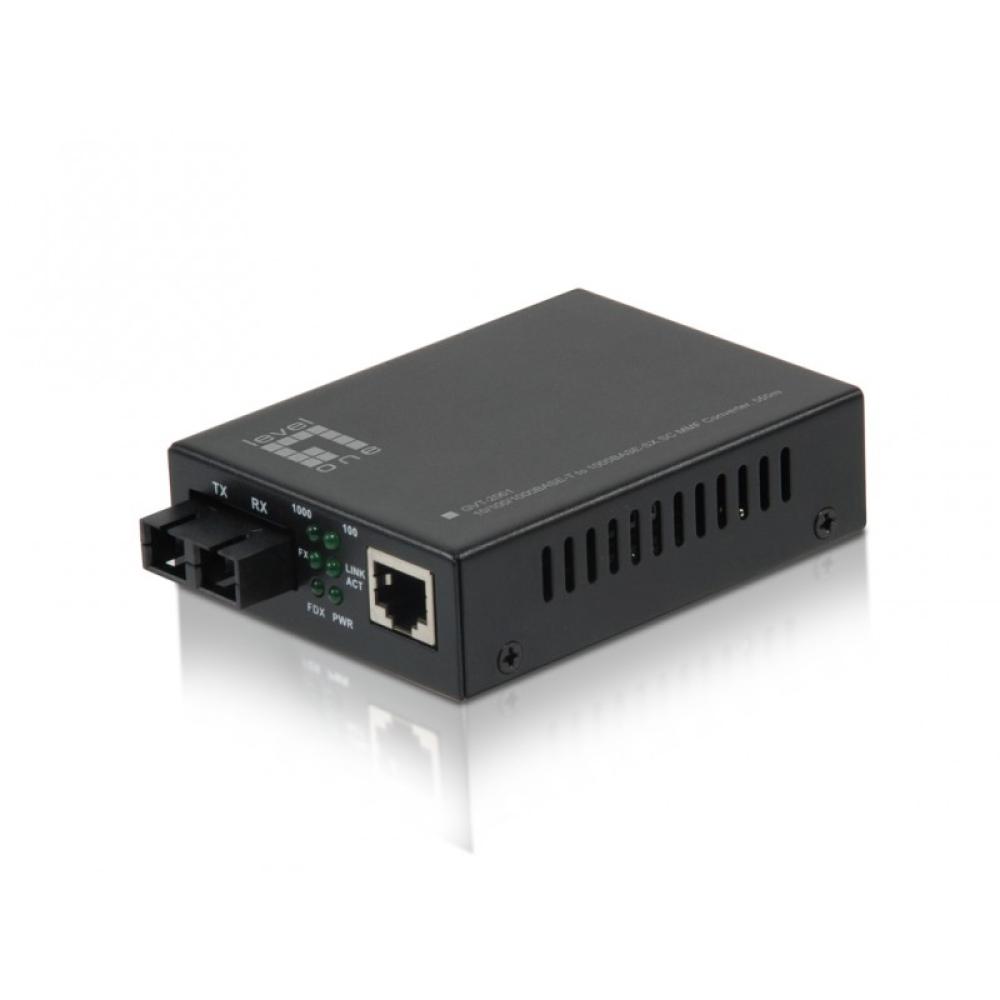 LevelOne - GVT-2001 convertidor de medio 1000 Mbit/s 850 nm Multimodo Negro