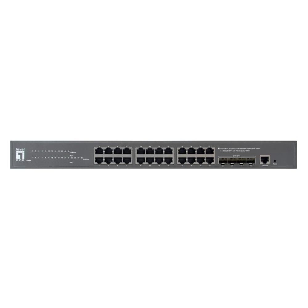 LevelOne - GTP-2871 switch Gestionado L3 Gigabit Ethernet (10/100/1000) Energía sobre Ethernet (PoE) Gris