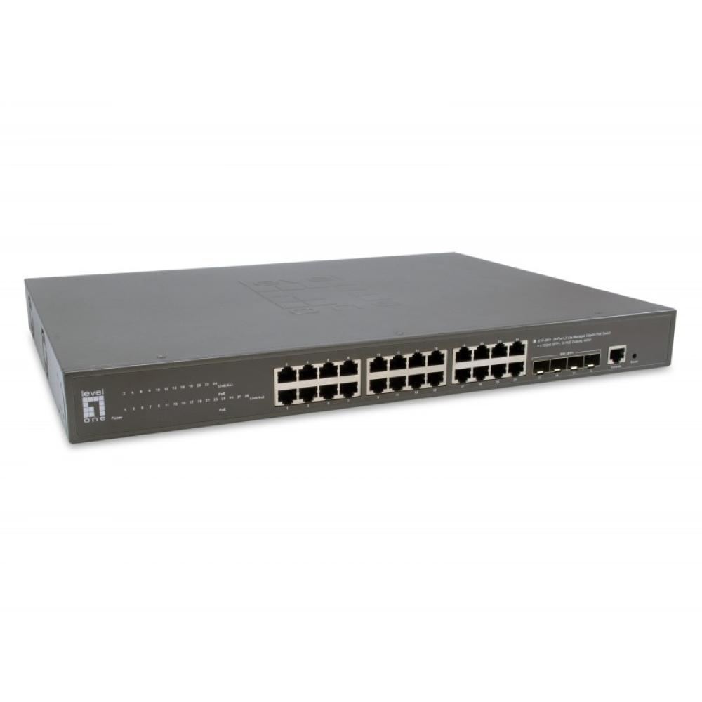 LevelOne - GTP-2871 switch Gestionado L3 Gigabit Ethernet (10/100/1000) Energía sobre Ethernet (PoE) Gris