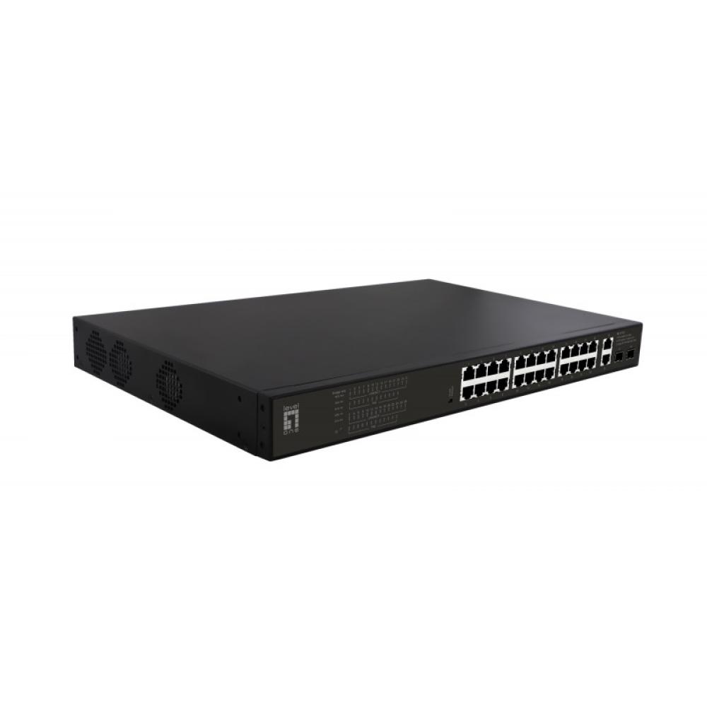 LevelOne - GEP-2821 switch No administrado Gigabit Ethernet (10/100/1000) Energía sobre Ethernet (PoE) 1U Negro
