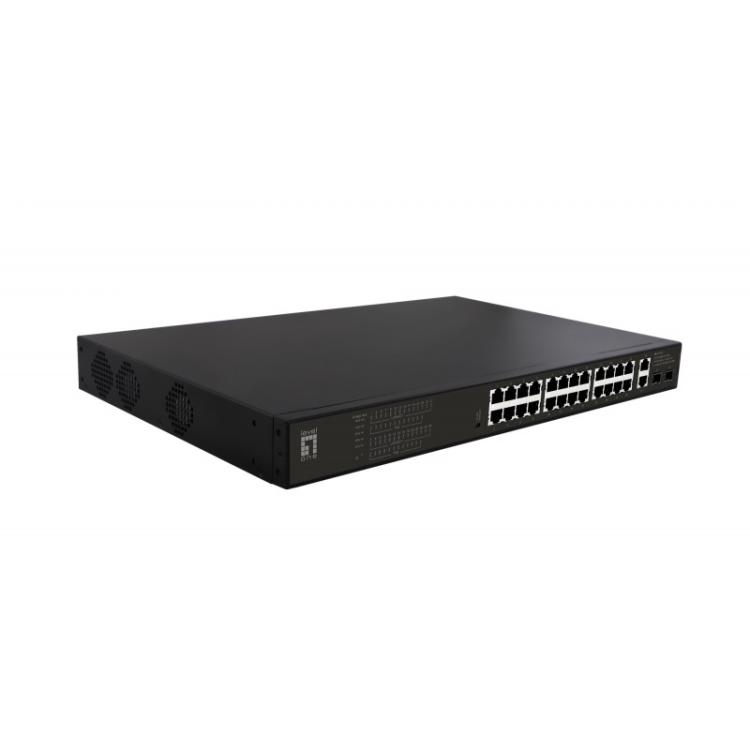 LevelOne - GEP-2821 switch No administrado Gigabit Ethernet (10/100/1000) Energía sobre Ethernet (PoE) 1U Negro