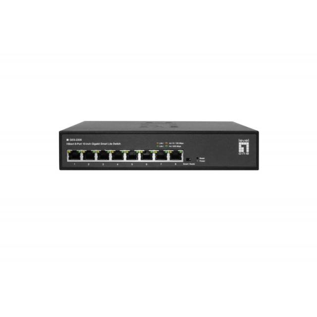 LevelOne - GES-2208 switch Gestionado L2 Gigabit Ethernet (10/100/1000) Negro