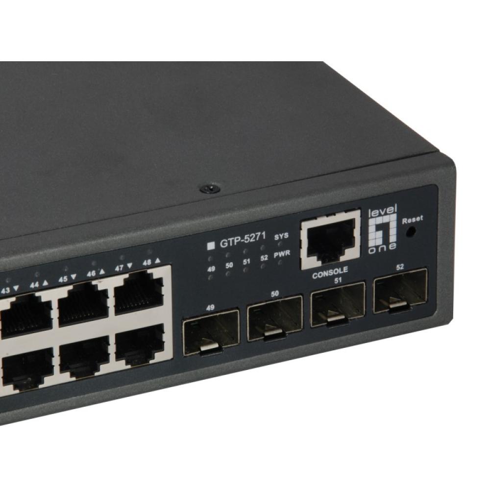 LevelOne - GTP-5271 switch Gestionado L3 Gigabit Ethernet (10/100/1000) Energía sobre Ethernet (PoE) Gris
