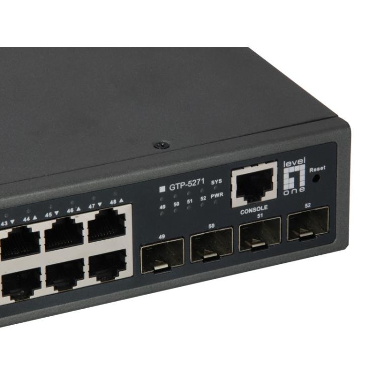 LevelOne - GTP-5271 switch Gestionado L3 Gigabit Ethernet (10/100/1000) Energía sobre Ethernet (PoE) Gris