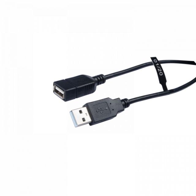 V7 - Cable de extensión USB negro con conector USB 2.0 A hembra a USB 2.0 A macho 1.8m 6ft